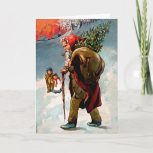 Viktorianische Angry Old Santa Holiday Card Feiertagskarte