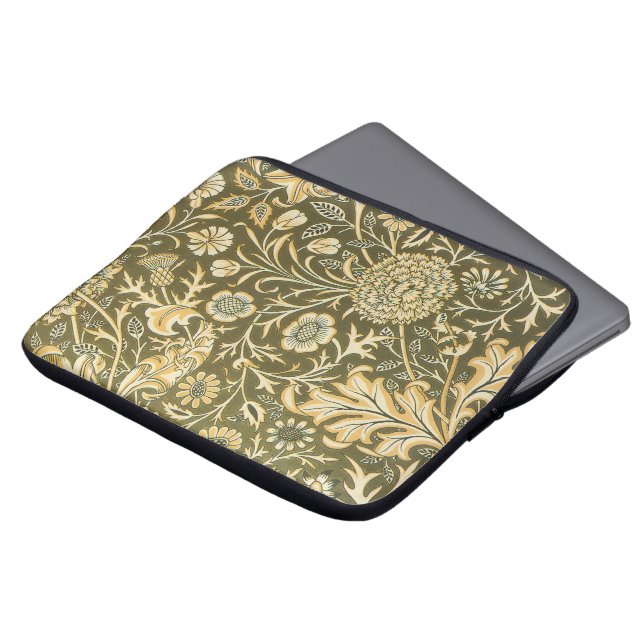 Viktorianische antike Blume William Morris Garden Laptopschutzhülle (Vorne Oben)