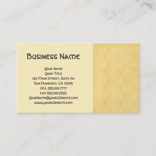 Viktorianische antike Blume William Morris Garden Visitenkarte (Vorderseite)