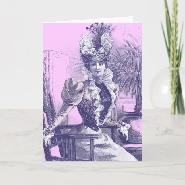 Viktorianische antike Fashion Plate-Grußkarte Karte (Vorderseite)