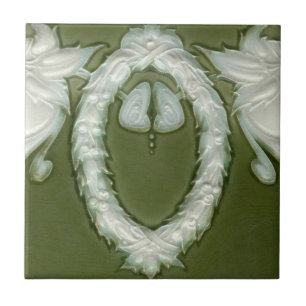 Viktorianische antike Keramik-Fliese der Fliese