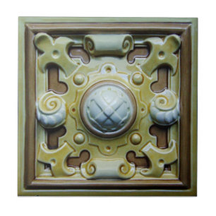 Viktorianische antike Keramik-Fliese der Fliese