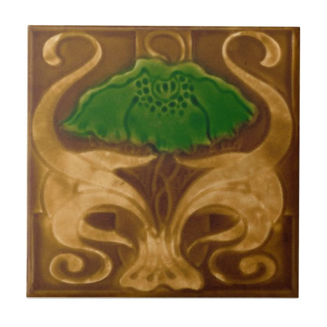 Viktorianische antike Keramik-Fliese der Fliese (Vorderseite)