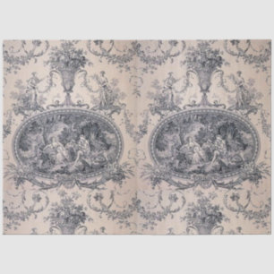 Viktorianische antike Toile Blau & Weiß Decoupage Seidenpapier