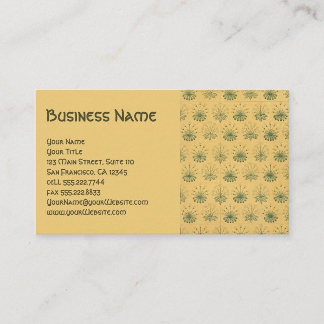 Viktorianische antike William Morris Blume Florenz Visitenkarte (Vorderseite)