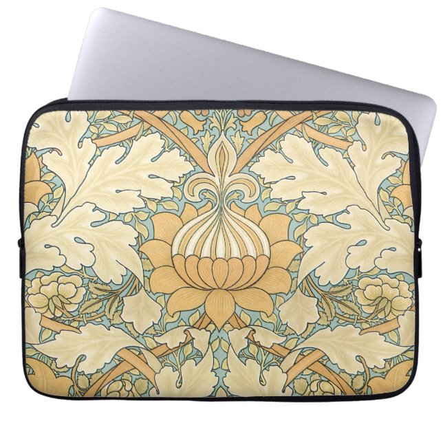 Viktorianische antike William Morris Leaf Pflanze Laptopschutzhülle (Vorderseite)