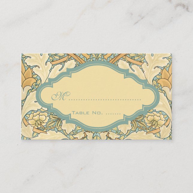 Viktorianische antike William Morris St. James Flo Platzkarte (Vorderseite)