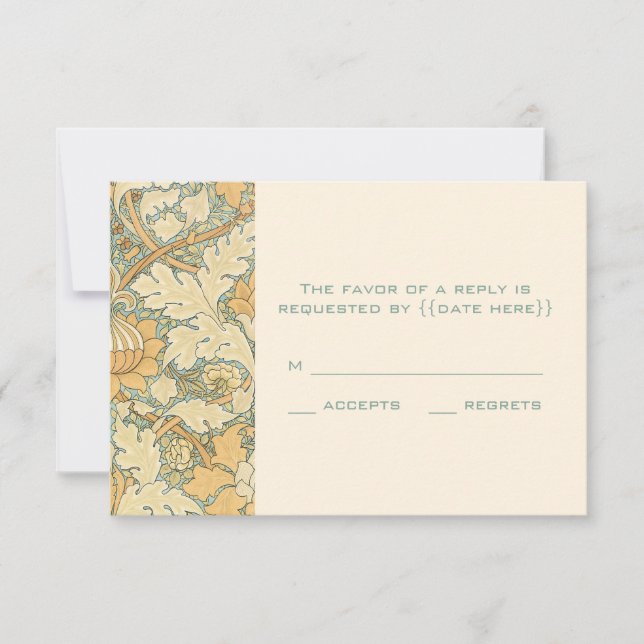 Viktorianische antike William Morris St. James Flo Save The Date (Vorderseite)