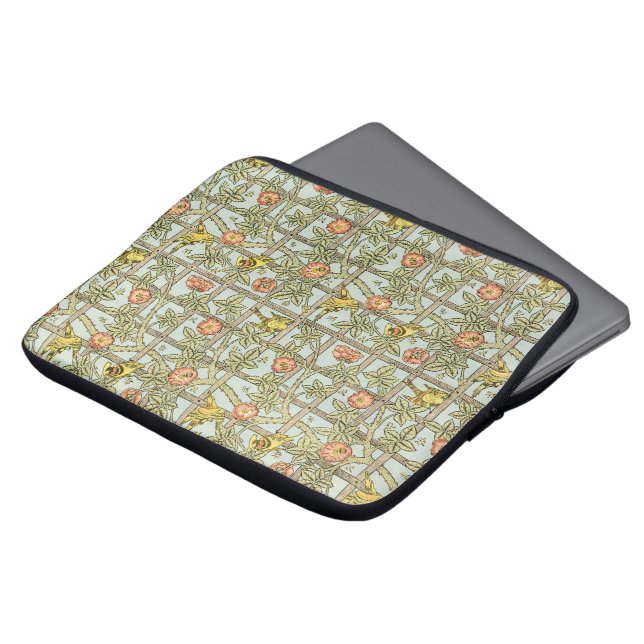 Viktorianische antike William Morris Trellis Blume Laptopschutzhülle (Vorne Oben)