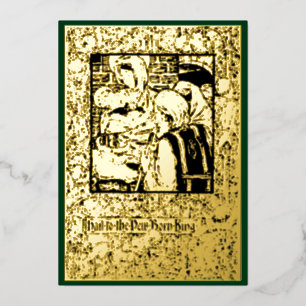 Viktorianische Ära 1898 Art Nouveau Weihnachtsgebu Folien Feiertagskarte