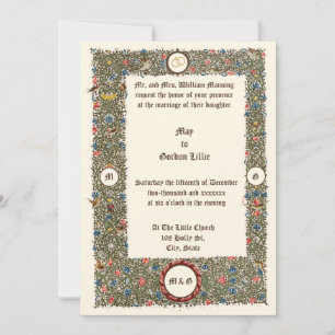 Viktorianische Ära 1899 Mittelalterliche Hochzeit Einladung