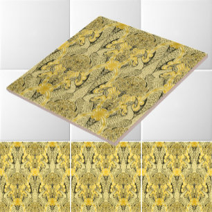 Viktorianische Ära Art Nouveau Pfauen & Geißblatt Fliese