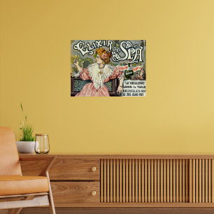 Viktorianische Ära Jugendstil Elixir-Werbung Poster