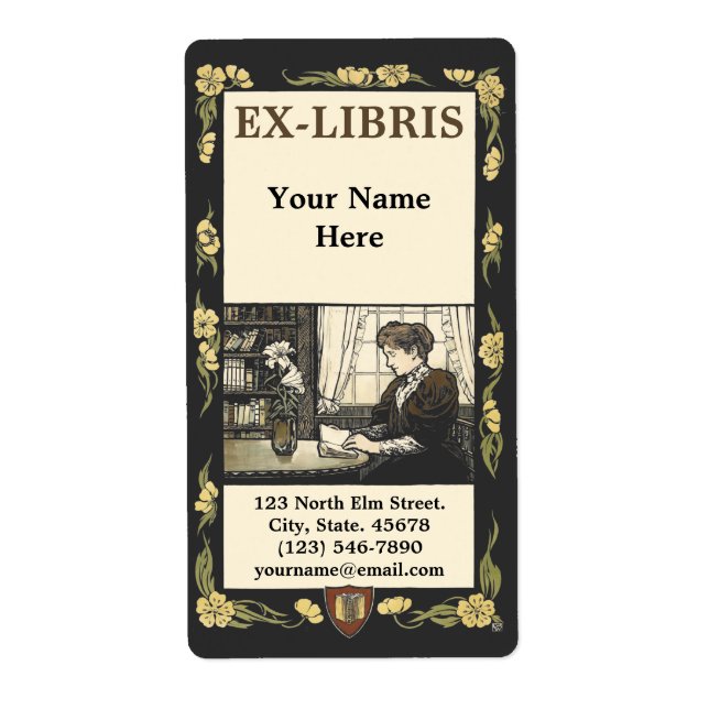 Viktorianische Ära Jugendstil Frau Ex-Libris Vorla (Vorne)