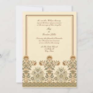 Viktorianische Ära Jugendstil Sonnenblumen Hochzei Einladung