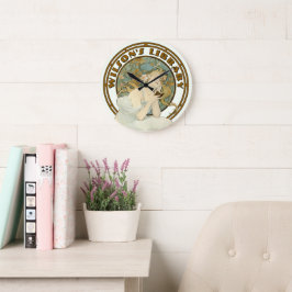Viktorianische Ära Jugendstil von Mucha Bibliothek Große Wanduhr