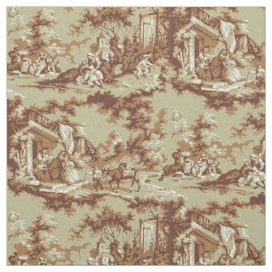 Viktorianische Ära Landschaft Vignettes Dorfleben Stoff