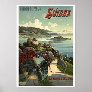 Viktorianische Ära - Schweiz Tourismus Reiseplakat Poster