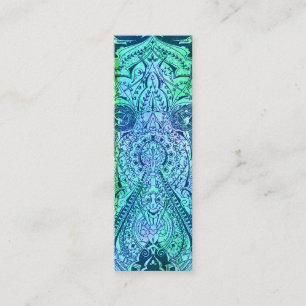 Viktorianische Arabeske, KASBAH - aquamarin u. Mini Visitenkarte