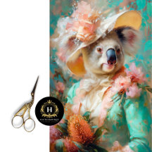 Viktorianische australische Lady Koala Decoupage