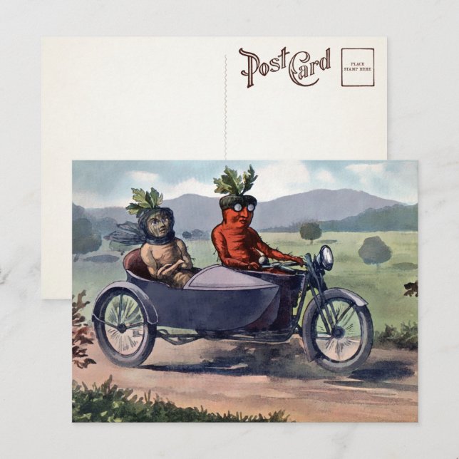 Viktorianische Autofahrkarren Postkarte  (Vorne/Hinten)