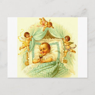 Viktorianische Baby- und Cherubim-Vintage-Postkart Postkarte