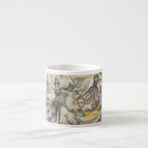Viktorianische Bade-Schönheit Kraken Vintage Surre Espressotasse