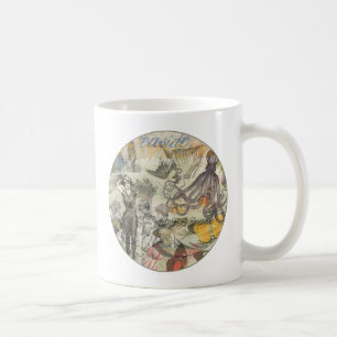 Viktorianische Bade-Schönheit Kraken Vintage Surre Kaffeetasse