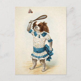 Viktorianische Badminton-Hund-Postkarte Postkarte