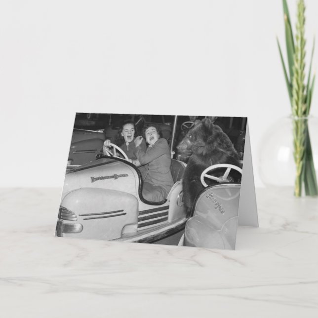 Viktorianische Bärenradelwagen Postkarte (Vorderseite)