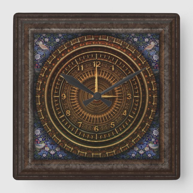 Viktorianische Barockuhr Quadratische Wanduhr (Vorderseite)