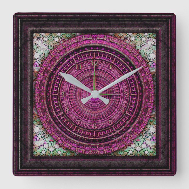 Viktorianische Barockuhr Quadratische Wanduhr (Vorderseite)