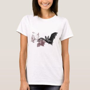 Viktorianische Bat-Illustration mit kunstvoller Ro T-Shirt