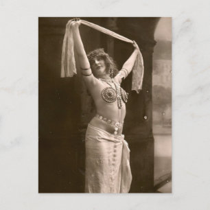 Viktorianische Bauchtänzerin Vintag Postkarte