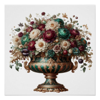 Viktorianische Bavaria-Blumenvase Poster