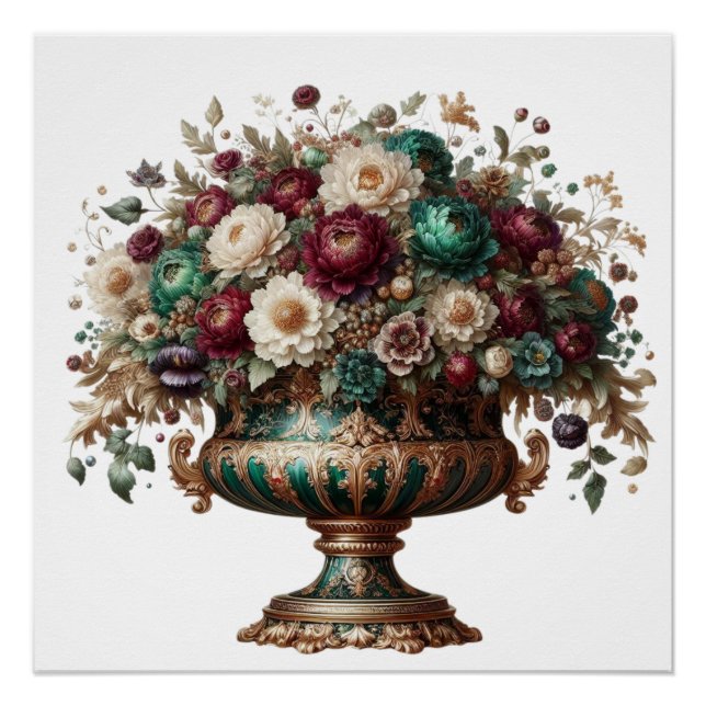 Viktorianische Bavaria-Blumenvase Poster (Vorderseite)