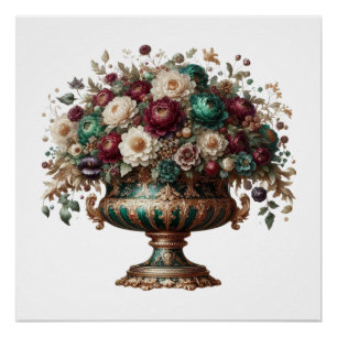 Viktorianische Bavaria-Blumenvase Poster