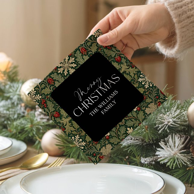 Viktorianische Beeren Dunkle Botanische Weihnachte Serviette (Von Creator hochgeladen)