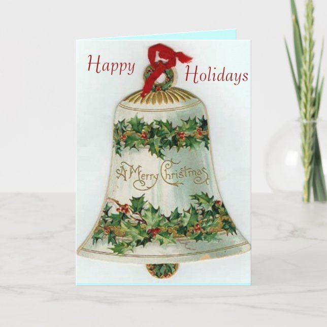 Viktorianische Bell-Weihnachtskarte Feiertagskarte (Vorderseite)