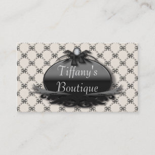 Viktorianische Black Bow Damask Fashion Business C Visitenkarte