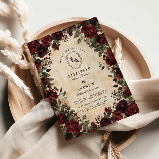 Viktorianische Black Lace Rose Wedding Einladung (Von Creator hochgeladen)