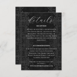 Viktorianische Black Moody-Hochzeitsinformationen Begleitkarte
