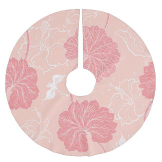 Viktorianische Blätter: Handgezeichnetes Ornament. Polyester Weihnachtsbaumdecke