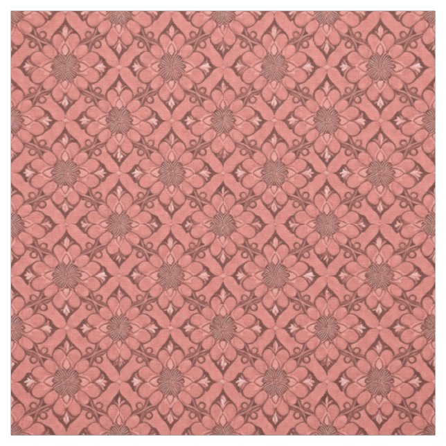 Viktorianische Blume Lattice Sangria Fabric Stoff (Muster)
