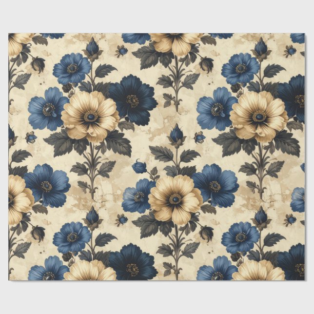 Viktorianische Blumen Geschenktasche Geschenkpapier (Flach)
