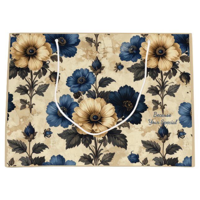 Viktorianische Blumen Geschenktasche Große Geschenktüte (Vorderseite)