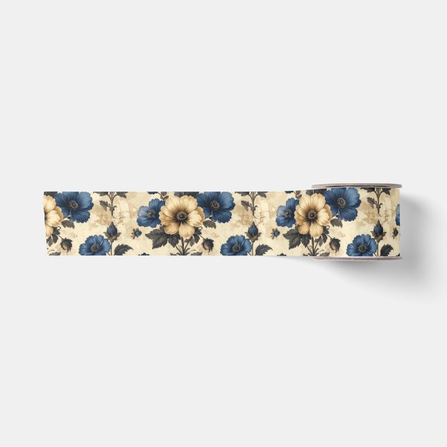 Viktorianische Blumen Geschenktasche Satinband (Vorderseite)