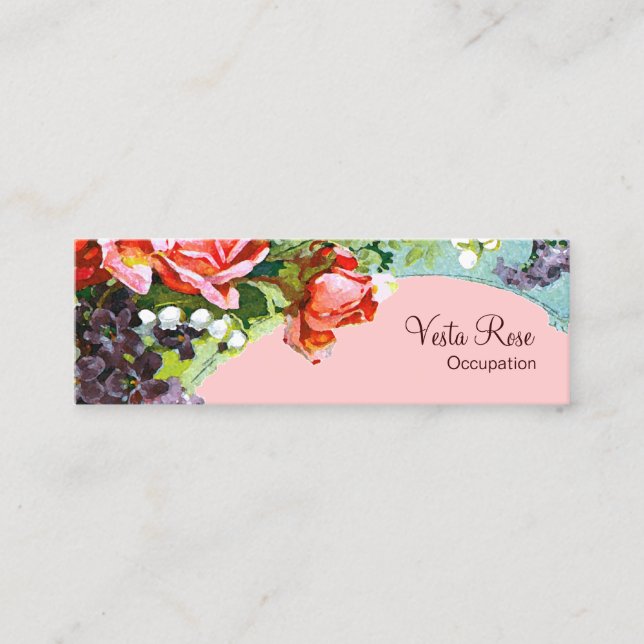 Viktorianische Blumen ~ Mini Visitenkarte (Vorderseite)