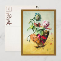 Viktorianische Blumen reiten auf einer Schmetterli