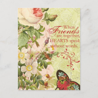 Viktorianische Blumenfreundschaft Postkarte